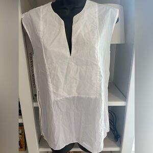 J. Crew White Sleeveless Shirt with Side Zipper